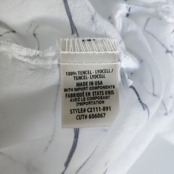 Cloth & Stone Purple White Tie-Dye Short Cap Sleeve Flowy Blouse Top L - Picture 7 of 8